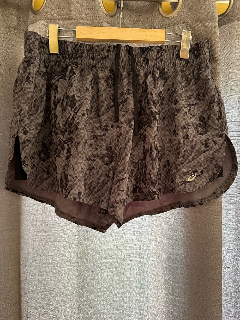 ASICS Women's Black Camouflage Print Athletic Shorts